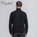 Suéter negro de la alta de la cartulina del cuello alto con buen precio corto plazo de ejecución